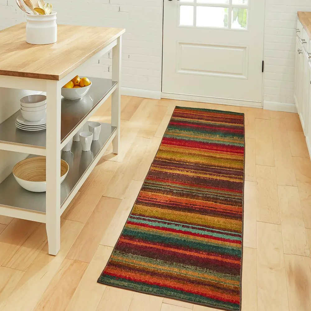 boho_multi__ft_x__ft_mach_1.webp Boho Multi 2 Ft. X 5 Ft. Machine Washable Striped Modern Runner Rug By Mohawk Home | * New