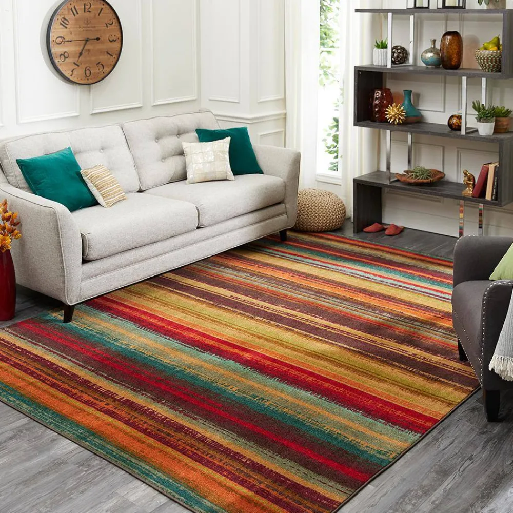 boho_stripe_multi__ft_x___1-1.webp Boho Stripe Multi 6 Ft. X 9 Ft. Striped Area Rug By Mohawk Home | * Discount