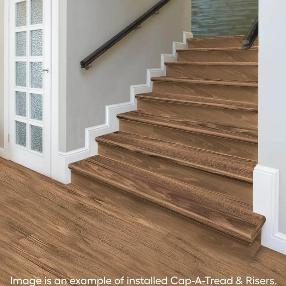 burnt_oakauburn_wood_stai_2.webp Burnt Oak/Auburn Wood Stair Tread & Reversible Riser Kit 47 In. L X 12-1/8 In. W X 1-11/16 In. T For Stairs 1 In. Thick By Cap A Tread | * Sale