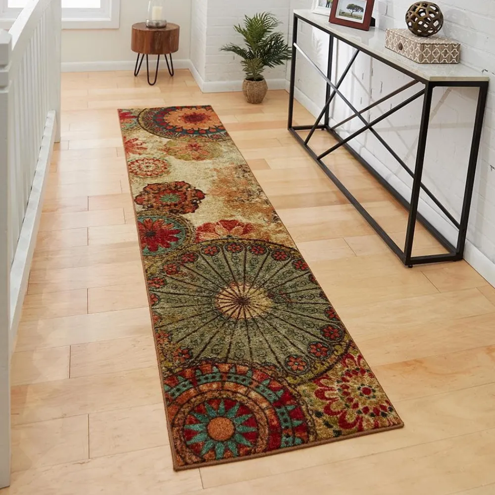 caravan_medallion_multi___1.webp Caravan Medallion Multi 2 Ft. X 8 Ft. Machine Washable Runner Rug By Mohawk Home | * Best