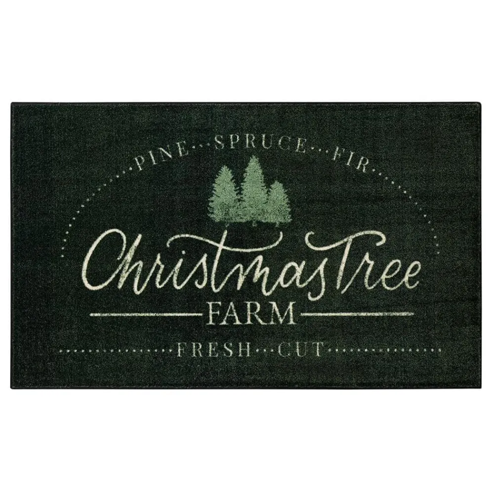 christmas_tree_farm_black_0.webp Christmas Tree Farm Black 2 Ft. 6 In. X 4 Ft. 2 In. Machine Washable Area Rug By Mohawk Home | * Fashion