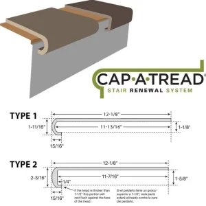 Coastal Oak/Silver Sycamore 47 In. L X 12-1/8 In. W X 2-3/16 In. T Vinyl Overlay To Cover Stairs 1-1/8 To 1-3/4 In. T By Cap A Tread | * Cheap
