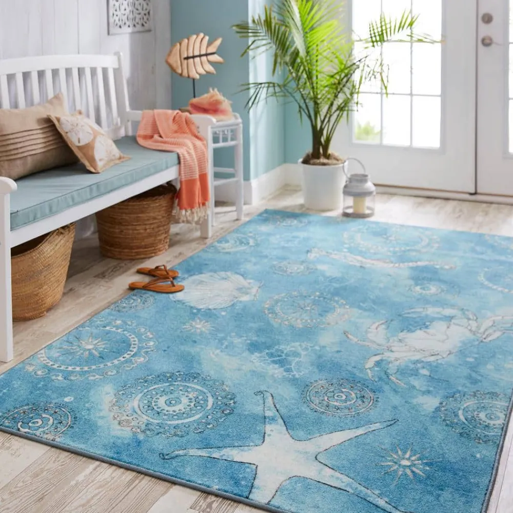 coastal_splash_aqua__ft_x_1.webp Coastal Splash Aqua 5 Ft. X 8 Ft. Area Rug By Mohawk Home | * Store