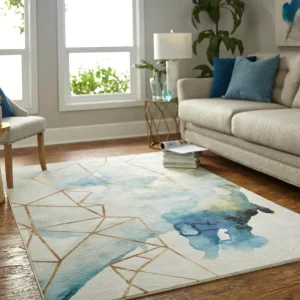 Cognition Water Cream 10 Ft. X 14 Ft. Abstract Area Rug By Mohawk Home | * Shop