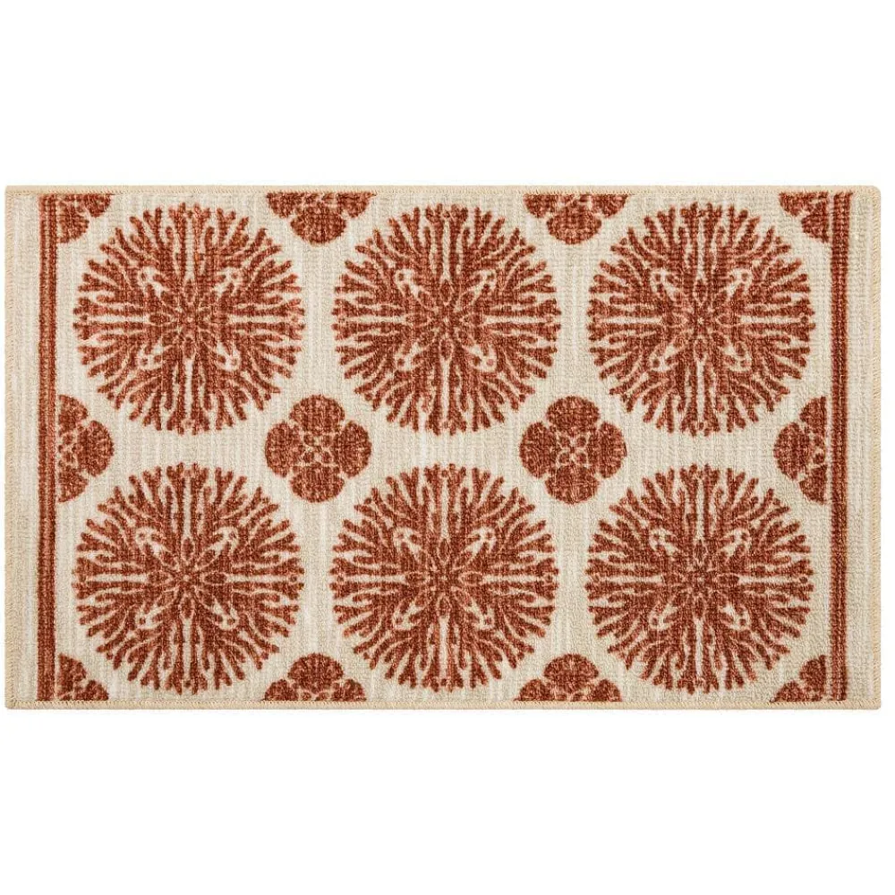 coral_medallion_spice__ft_0.webp Coral Medallion Spice 1 Ft. 8 In. X 2 Ft. 10 In. Medallion Machine Washable Area Rug By Mohawk Home | * Store