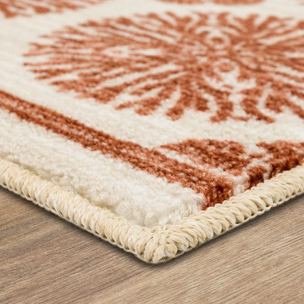 coral_medallion_spice__ft_2.webp Coral Medallion Spice 1 Ft. 8 In. X 2 Ft. 10 In. Medallion Machine Washable Area Rug By Mohawk Home | * Store