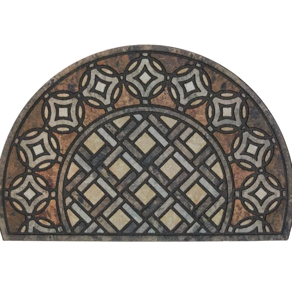 deco_tile_slice_brown__in_0.webp Deco Tile Slice Brown 23 In. X 35 In. Doorscapes Estate Mat By Mohawk Home | * Outlet
