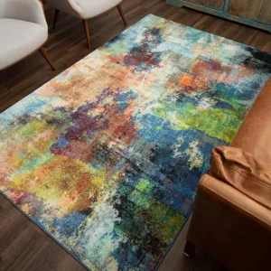 Decollage Multi 4 Ft. X 6 Ft. Abstract Area Rug By Mohawk Home | * New