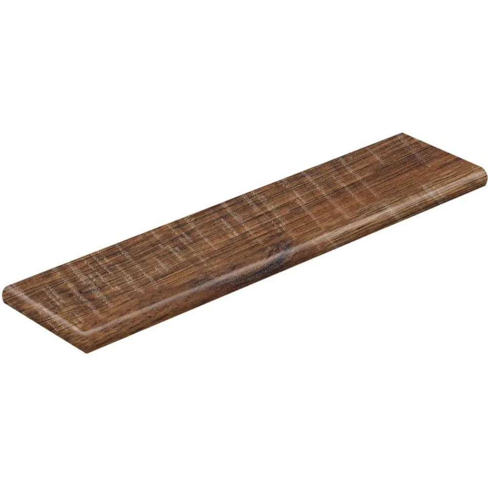distressed_brown_hickory__0-4.webp Distressed Brown Hickory 47 In. Lx12-1/8 In. Dx 1-11/16 In. H Laminate Left Return To Cover Stairs 1 In. Thick By Cap A Tread | * Clearance