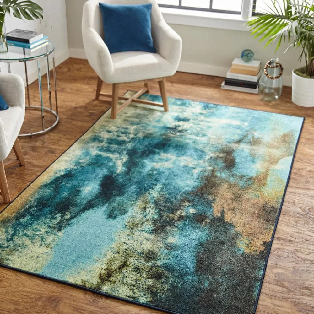 glacier_water_blue__ft_x__1.webp Glacier Water Blue 8 Ft. X 10 Ft. Abstract Area Rug By Mohawk Home | * Best Sale