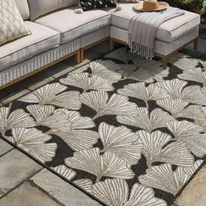 Harbour Blossoms Dark Grey 8 Ft. X 10 Ft. Floral Indoor/Outdoor Area Rug By Mohawk Home | * Outlet