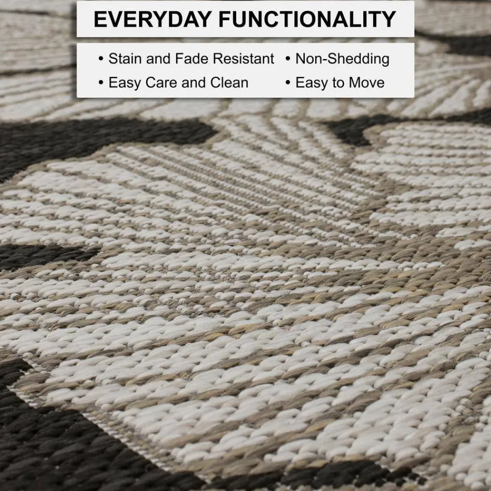 harbour_blossoms_dark_gre_5.webp Harbour Blossoms Dark Grey 8 Ft. X 10 Ft. Floral Indoor/Outdoor Area Rug By Mohawk Home | * Outlet
