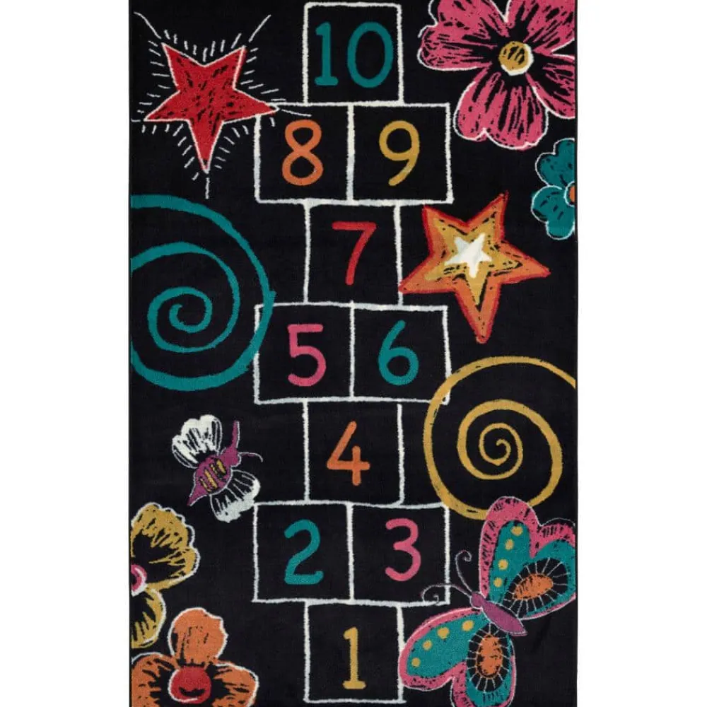 hopscotch_black__ft__in_x_0.webp Hopscotch Black 7 Ft. 6 In. X 10 Ft. Whimsical Area Rug By Mohawk Home | * New