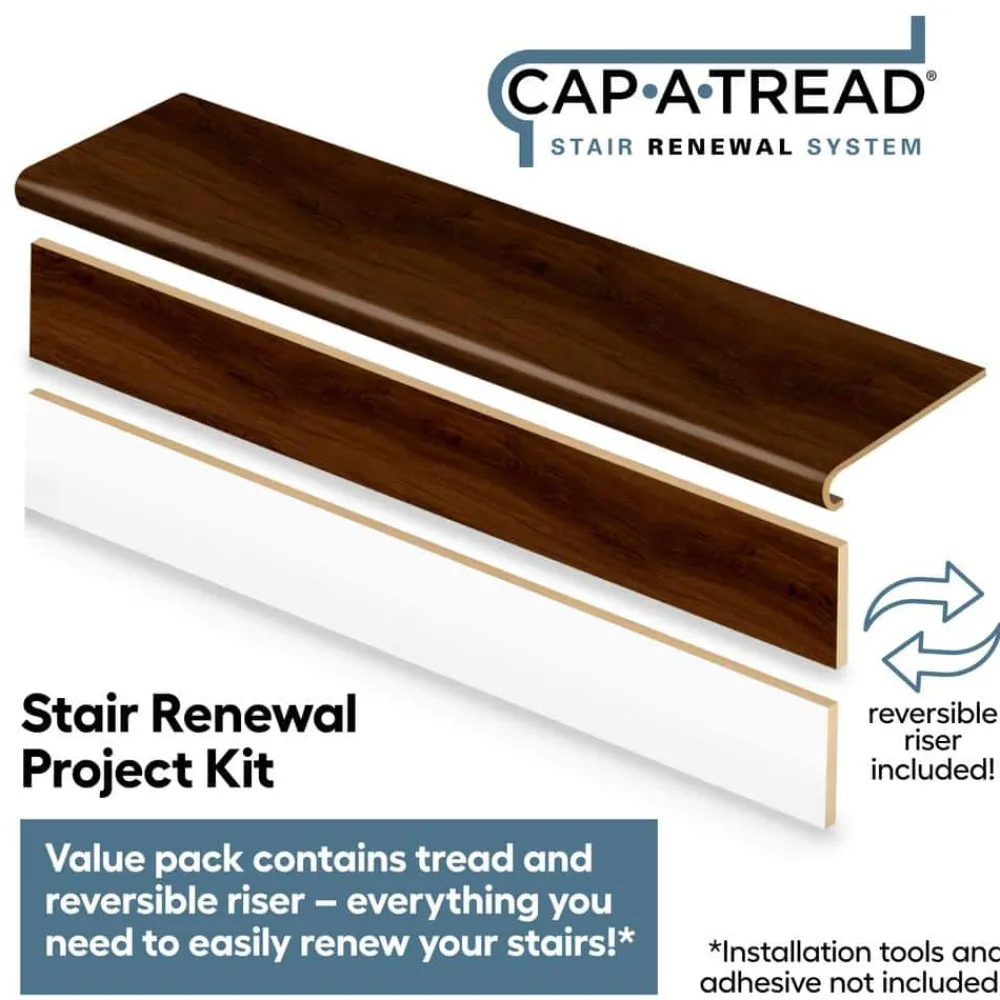 java_scraped_oak_stair_tr_1.webp Java Scraped Oak Stair Tread & Reversible Riser Kit 47 In. L X 12-1/8 In. W X 1-11/16 In. T To Cover Stairs 1 In. Thick By Cap A Tread | * Online