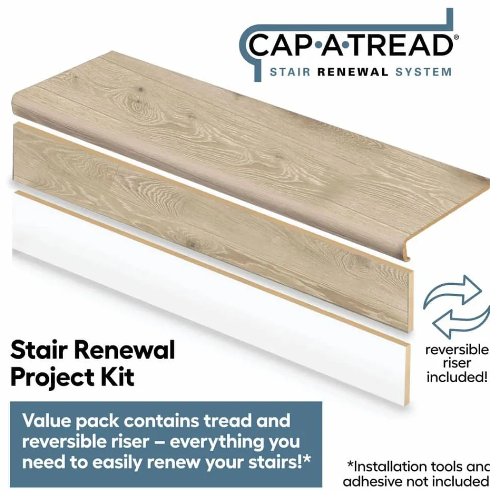 larkmead_oak_stair_tread__1-1.webp Larkmead Oak Stair Tread & Reversible Riser Kit 47 In. L X 12-1/8 In. W X 2-3/16 In. T For Stairs 1-1/8″ To 1-3/4″ T By Cap A Tread | * Fashion