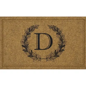 Laurel Multi 24 In. X 36 In. Faux Coir Monogrammed D Door Mat By Mohawk Home | * Best