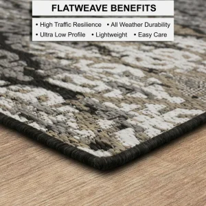 Marbella Dark Grey 5 Ft. 3 In. X 7 Ft. 6 In. Ikat Indoor/Outdoor Area Rug By Mohawk Home | * Sale