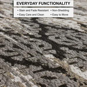 Marbella Dark Grey 5 Ft. 3 In. X 7 Ft. 6 In. Ikat Indoor/Outdoor Area Rug By Mohawk Home | * Sale