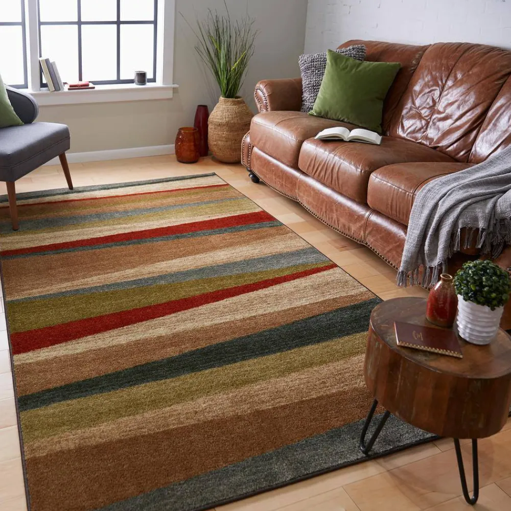 mayan_sunset_sierra__ft_x_1.webp Mayan Sunset Sierra 5 Ft. X 8 Ft. Striped Area Rug By Mohawk Home | * Flash Sale
