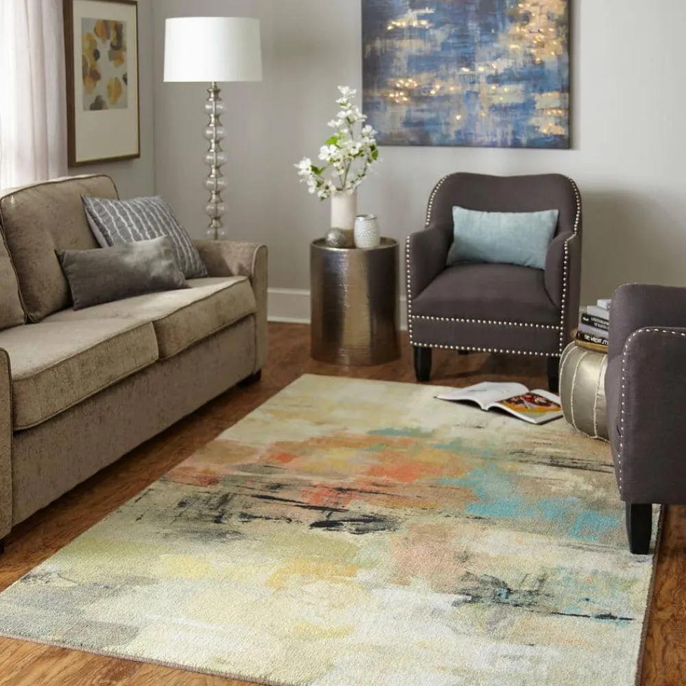 painted_gaze_metropolitan_1.webp Painted Gaze Metropolitan Tan 8 Ft. X 10 Ft. Abstract Area Rug By Mohawk Home | * Online
