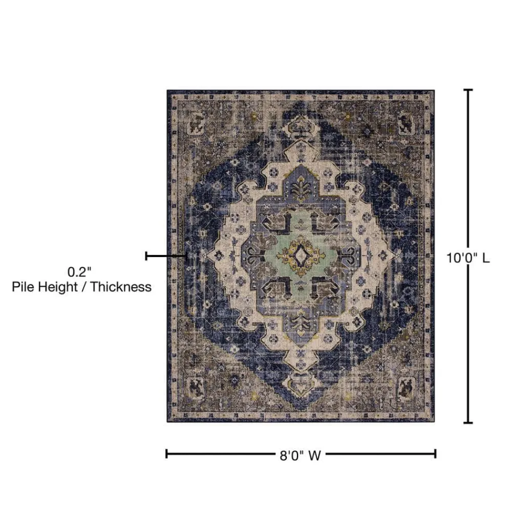 pantaleone_indigo__ft_x___8.webp Pantaleone Indigo 8 Ft. X 10 Ft. Oriental Area Rug By Mohawk Home | * Clearance