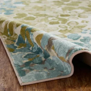 Radiance Aqua 1 Ft. 8 In. X 6 Ft. Machine Washable Floral Runner Rug By Mohawk Home | * Discount
