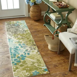 Radiance Aqua 2 Ft. X 8 Ft. Machine Washable Floral Runner Rug By Mohawk Home | * Clearance