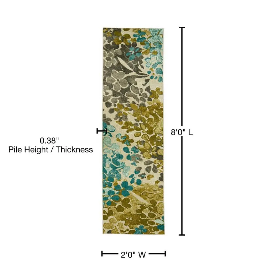radiance_aqua__ft_x__ft_m_10.webp Radiance Aqua 2 Ft. X 8 Ft. Machine Washable Floral Runner Rug By Mohawk Home | * Clearance