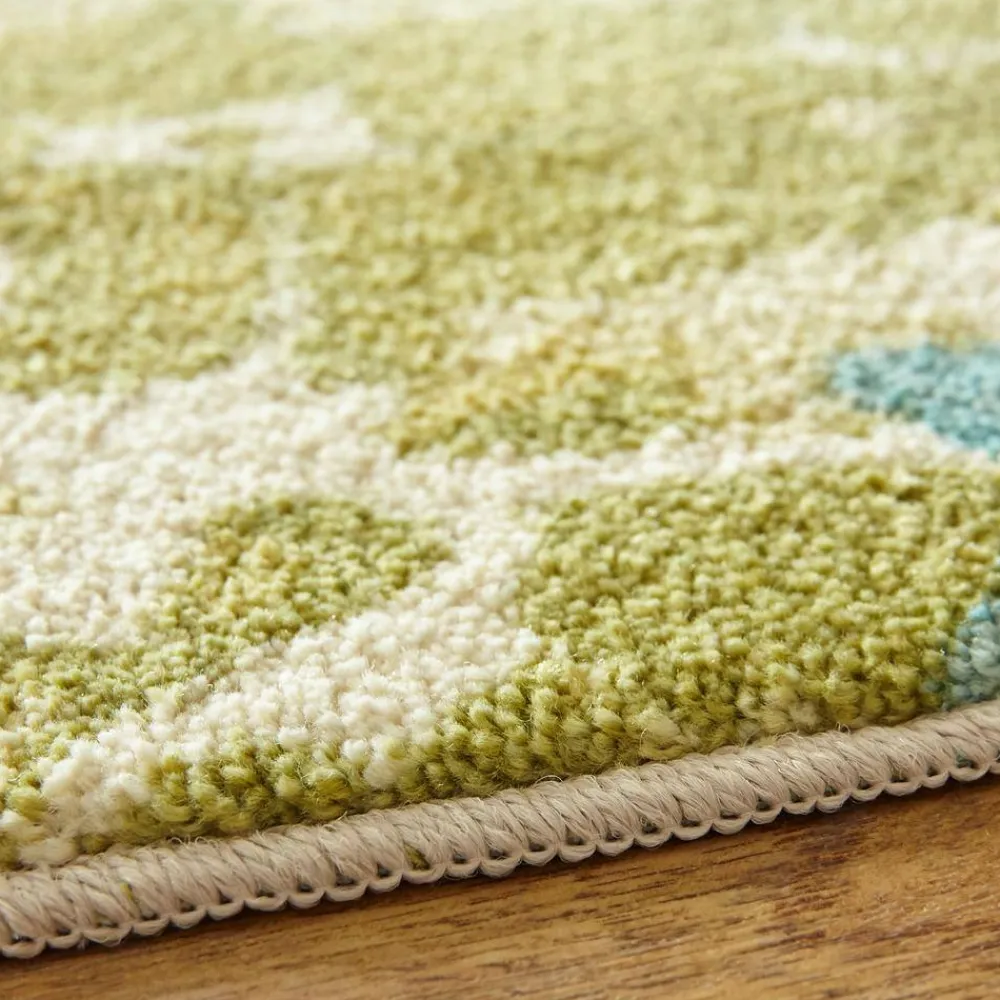 radiance_aqua__ft_x__ft_m_2.webp Radiance Aqua 2 Ft. X 8 Ft. Machine Washable Floral Runner Rug By Mohawk Home | * Clearance