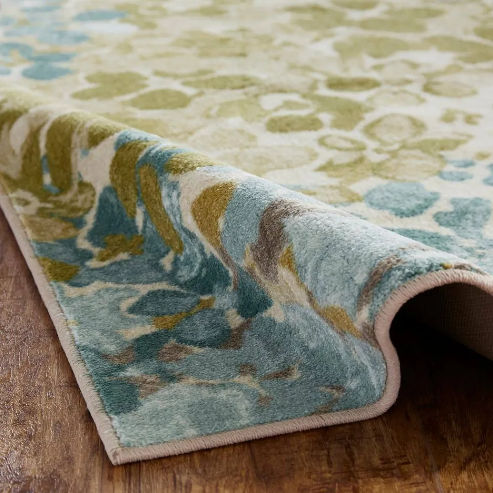 radiance_aqua__ft_x__ft_m_6.webp Radiance Aqua 2 Ft. X 8 Ft. Machine Washable Floral Runner Rug By Mohawk Home | * Clearance
