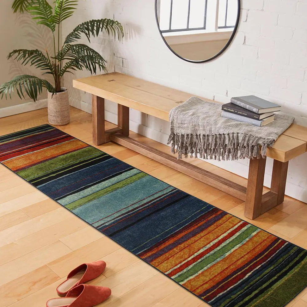 rainbow_multi__ft__in_x___1.webp Rainbow Multi 7 Ft. 6 In. X 10 Ft. Striped Area Rug 3-Piece Set By Mohawk Home | * New