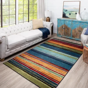 Rainbow Multi 5 Ft. X 8 Ft. Striped Area Rug By Mohawk Home | * Best Sale
