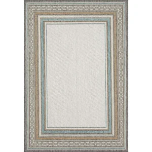 Seaside Border Light Grey 8 Ft. X 10 Ft. Geometric Indoor/Outdoor Area Rug By Mohawk Home | * Clearance