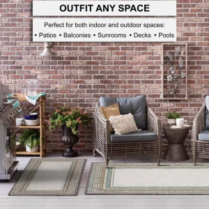 Seaside Border Light Grey 8 Ft. X 10 Ft. Geometric Indoor/Outdoor Area Rug By Mohawk Home | * Clearance