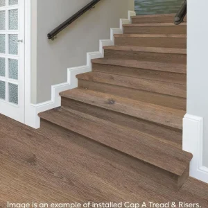 Seed Lake Hickory Vinyl Overlay Stair Tread And Reversible Riser Kit 47 In. L X 12-1/8 In. W X 1-11/16 In. T By Cap A Tread | * Clearance
