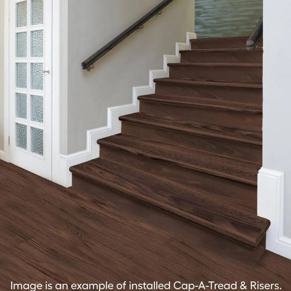 shadow_hickory_stair_trea_2.webp Shadow Hickory Stair Tread And Reversible Riser Kit 47 In. L X 12-1/8 In. W X 1-11/16 In. T To Cover Stairs 1 In. Thick By Cap A Tread | * Shop