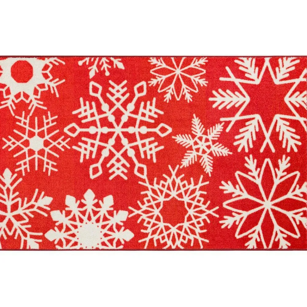 snowflake_red__ft_x__ft___0.webp Snowflake Red 2 Ft. X 3 Ft. 4 In. Machine Washable Area Rug By Mohawk Home | * Sale