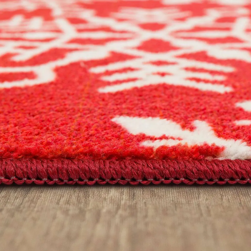 snowflake_red__ft_x__ft___2.webp Snowflake Red 2 Ft. X 3 Ft. 4 In. Machine Washable Area Rug By Mohawk Home | * Sale
