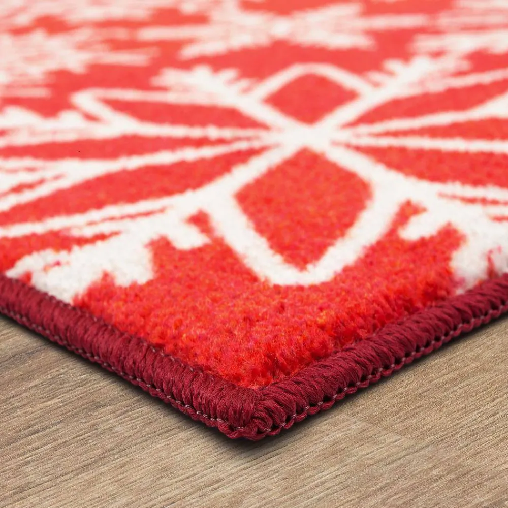 snowflake_red__ft_x__ft___3.webp Snowflake Red 2 Ft. X 3 Ft. 4 In. Machine Washable Area Rug By Mohawk Home | * Sale