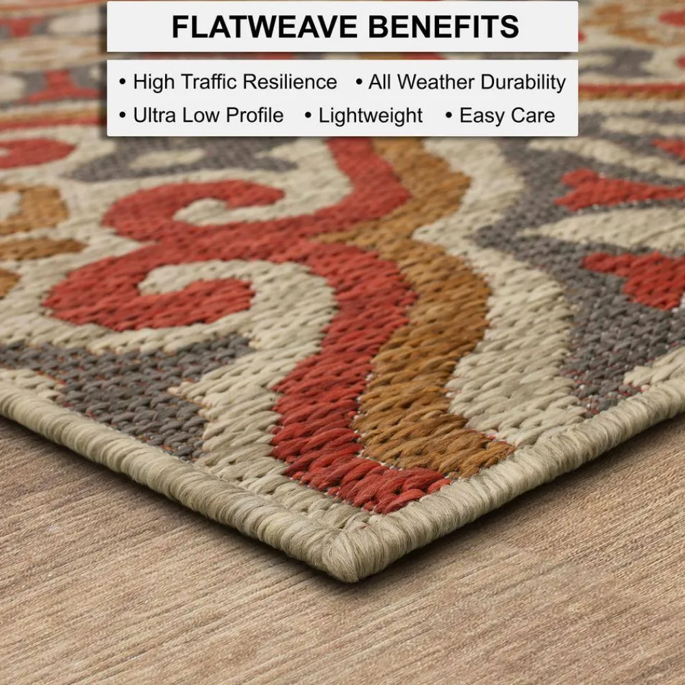 sorrento_rust__ft_x__ft_g_4.webp Sorrento Rust 10 Ft. X 13 Ft. Geometric Indoor/Outdoor Area Rug By Mohawk Home | * Outlet