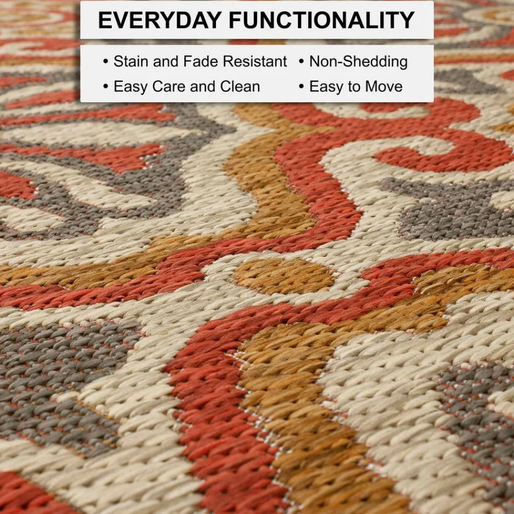 sorrento_rust__ft_x__ft_g_5.webp Sorrento Rust 10 Ft. X 13 Ft. Geometric Indoor/Outdoor Area Rug By Mohawk Home | * Outlet
