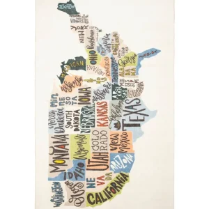 States Map Multi 5 Ft. X 8 Ft. Themed Area Rug By Mohawk Home | * Hot