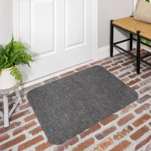 Striped Utility Mat Grey Indoor/Outdoor 24 In. X 60 In. Utility Door Mat By Mohawk Home | * Discount