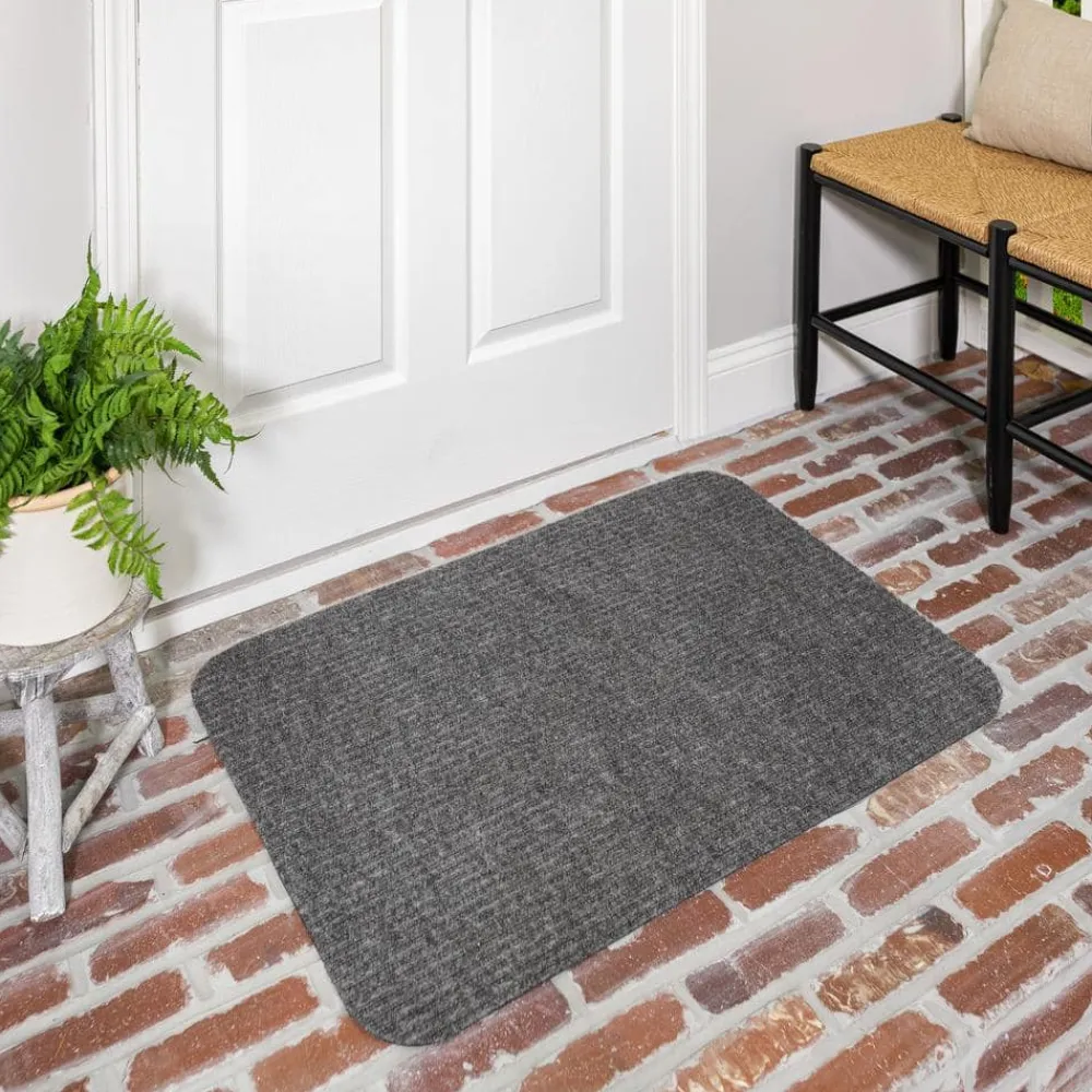striped_utility_mat_grey__1.webp Striped Utility Mat Grey Indoor/Outdoor 24 In. X 36 In. Utility Door Mat By Mohawk Home | * Flash Sale