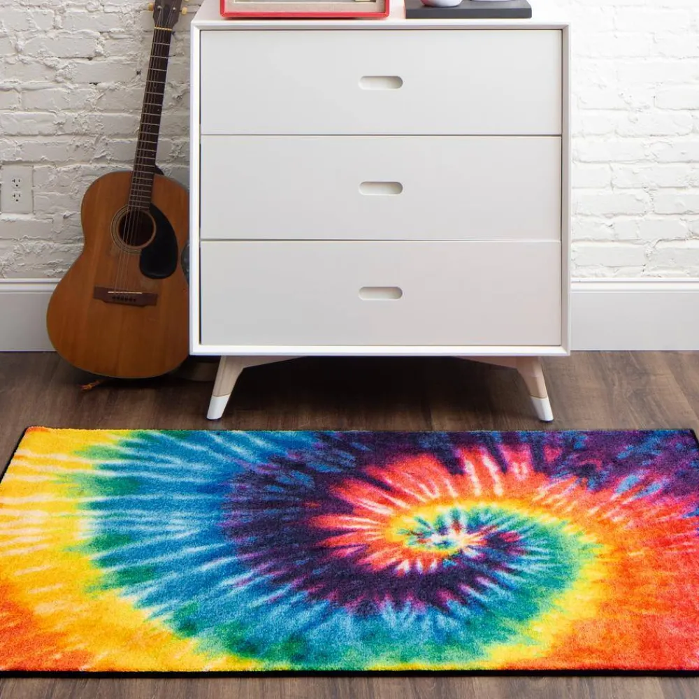 tie_dye_swirl_rainbow__ft_1.webp Tie Dye Swirl Rainbow 8 Ft. X 10 Ft. Contemporary Area Rug By Mohawk Home | * Flash Sale