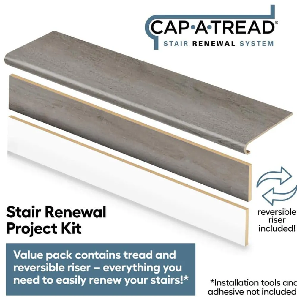 turn_gris__in_t_x__in_w_x_2.webp Turn Gris 1-11/16 In. T X 12-1/8 In. W X 47 In. L For Stairs 1 In. T Stair Tread And Reversible Riser Kit By Cap A Tread | * Flash Sale