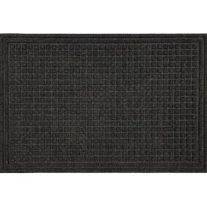 Waffle Grid Impression Onyx 24 In. X 36 In. Recycled Rubber Indoor/Outdoor Door Mat By Mohawk Home | * Flash Sale
