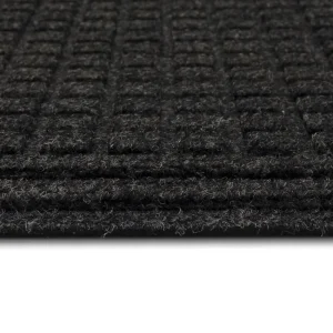 Waffle Grid Impression Onyx 18 In. X 30 In. Recycled Rubber Indoor/Outdoor Door Mat By Mohawk Home | * Sale