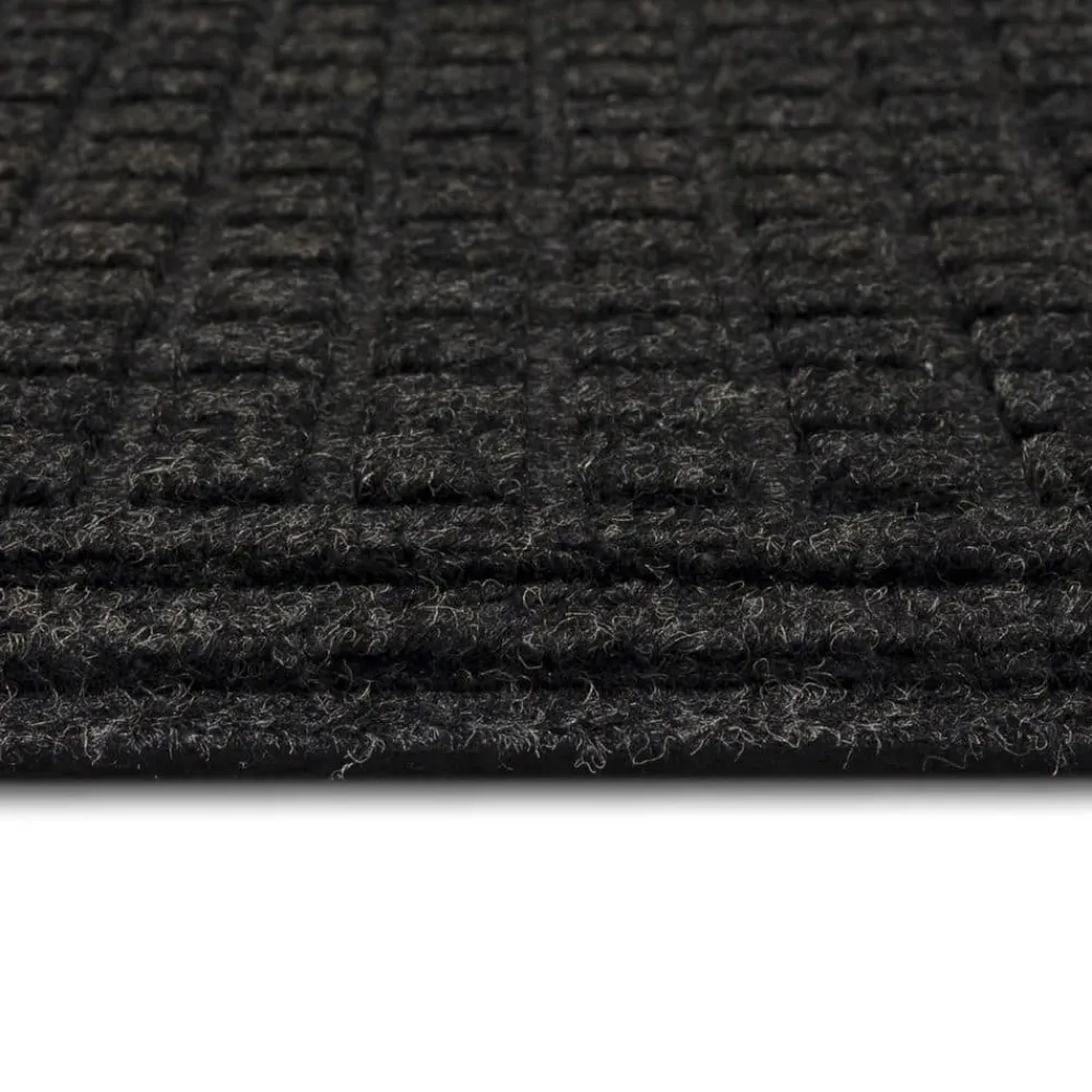 waffle_grid_impression_on_2.webp Waffle Grid Impression Onyx 18 In. X 30 In. Recycled Rubber Indoor/Outdoor Door Mat By Mohawk Home | * Sale