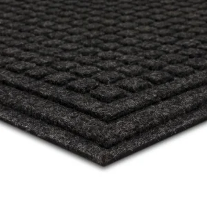 Waffle Grid Impression Onyx 24 In. X 36 In. Recycled Rubber Indoor/Outdoor Door Mat By Mohawk Home | * Flash Sale
